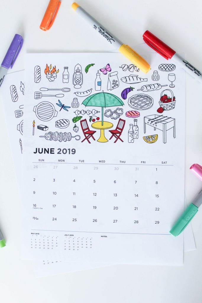 Printable June 2019 Calendar