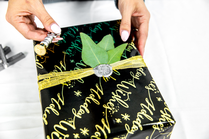 DIY Wax Seal Holiday Gift Wrap