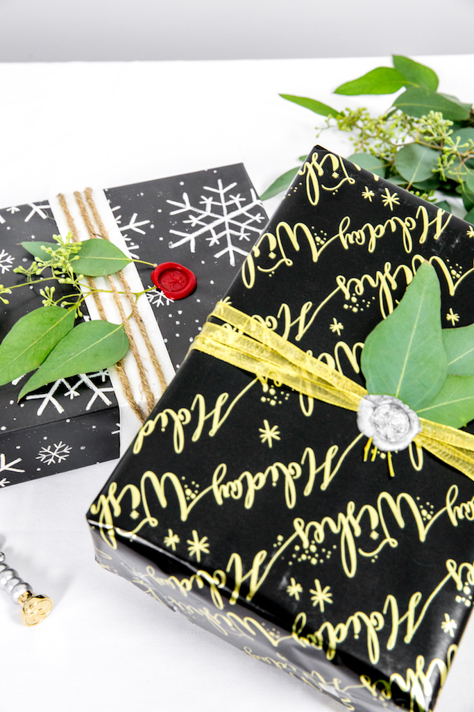 DIY Wax Seal Holiday Gift Wrap