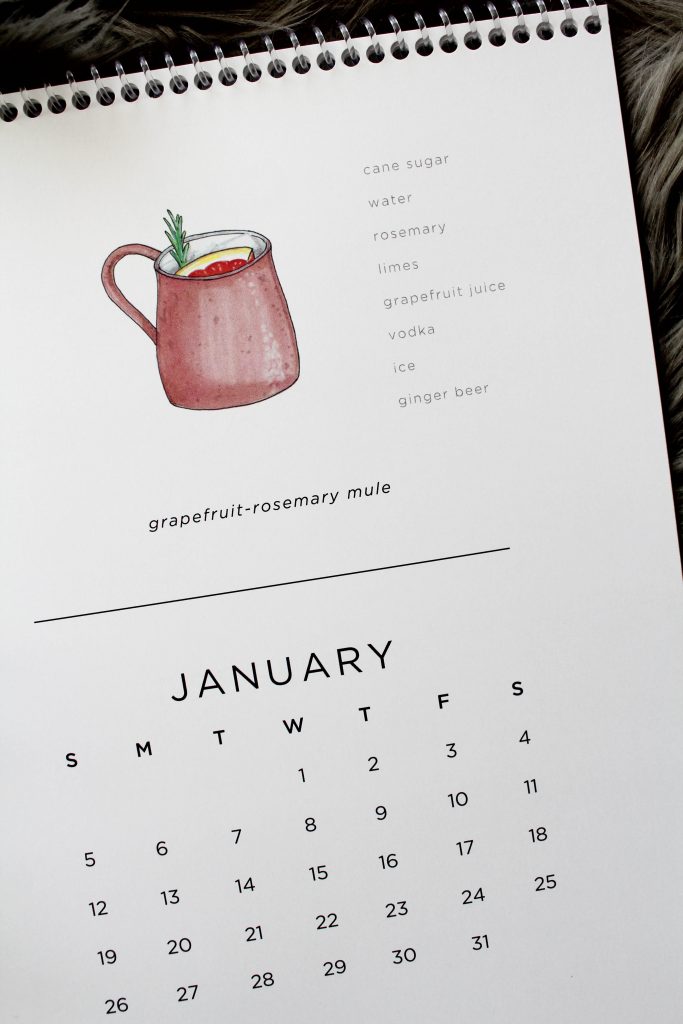 Printable 2020 Cocktail Calendar