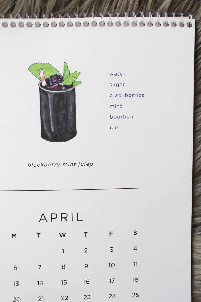 Printable 2020 Cocktail Calendar