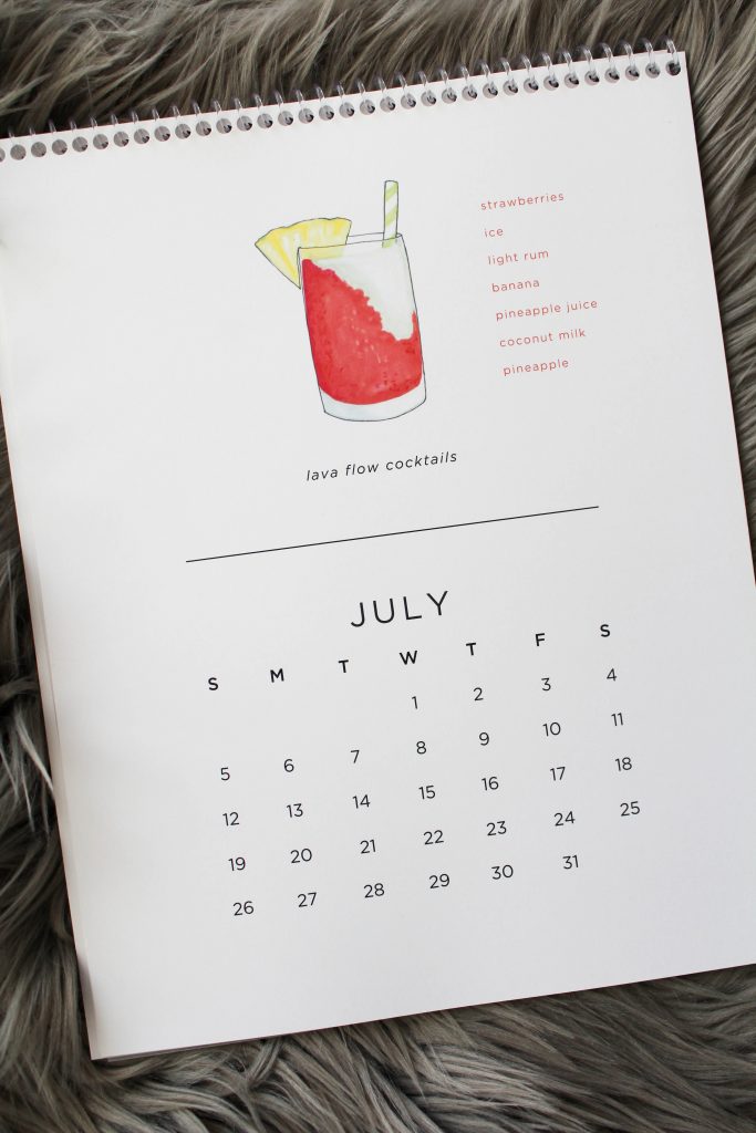 Printable 2020 Cocktail Calendar