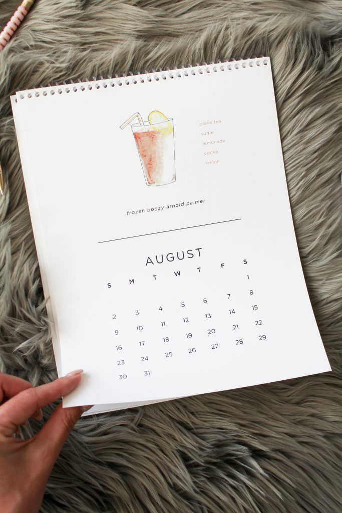 Printable 2020 Cocktail Calendar