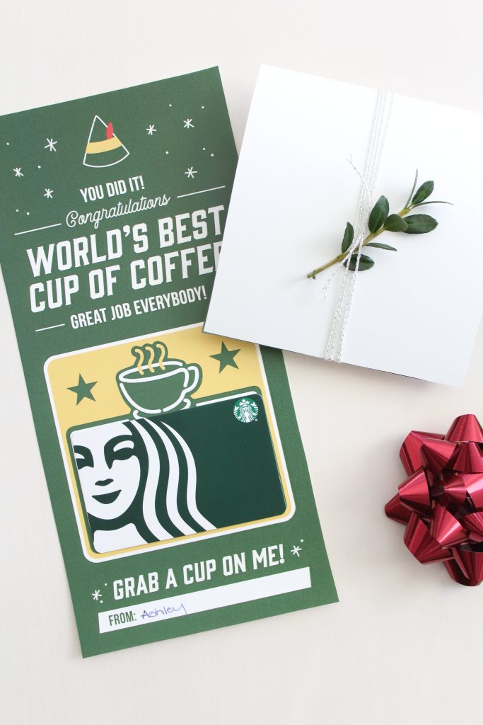 Printable Holiday 'Elf' Coffee Gift Card Holder