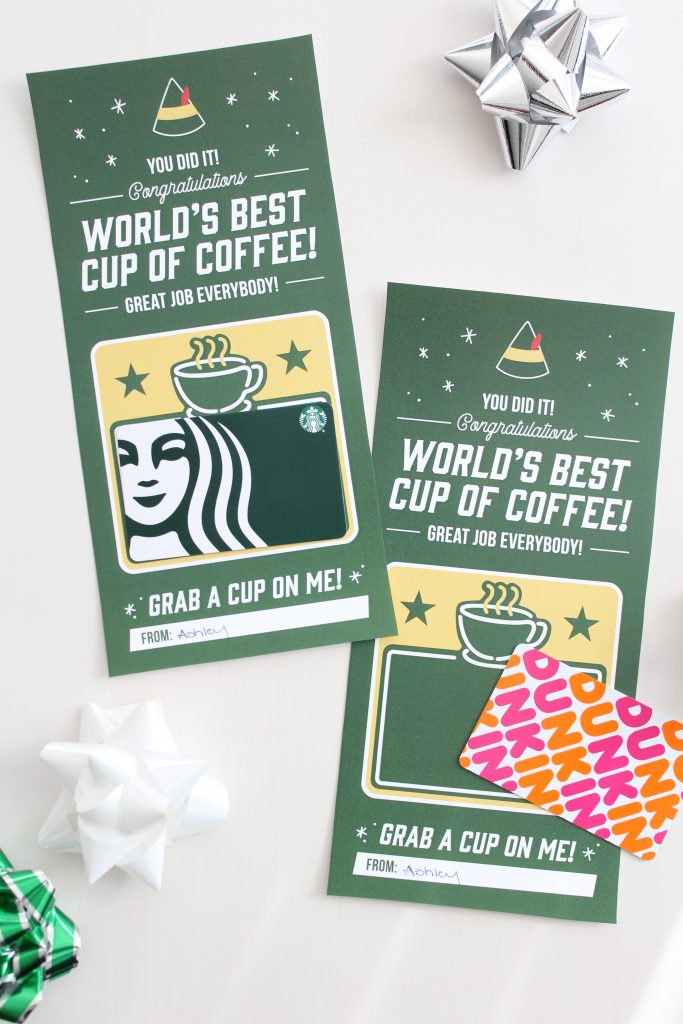 Printable Coffee Gift Card Holder