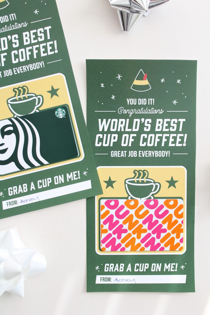 Printable Holiday 'Elf' Coffee Gift Card Holder