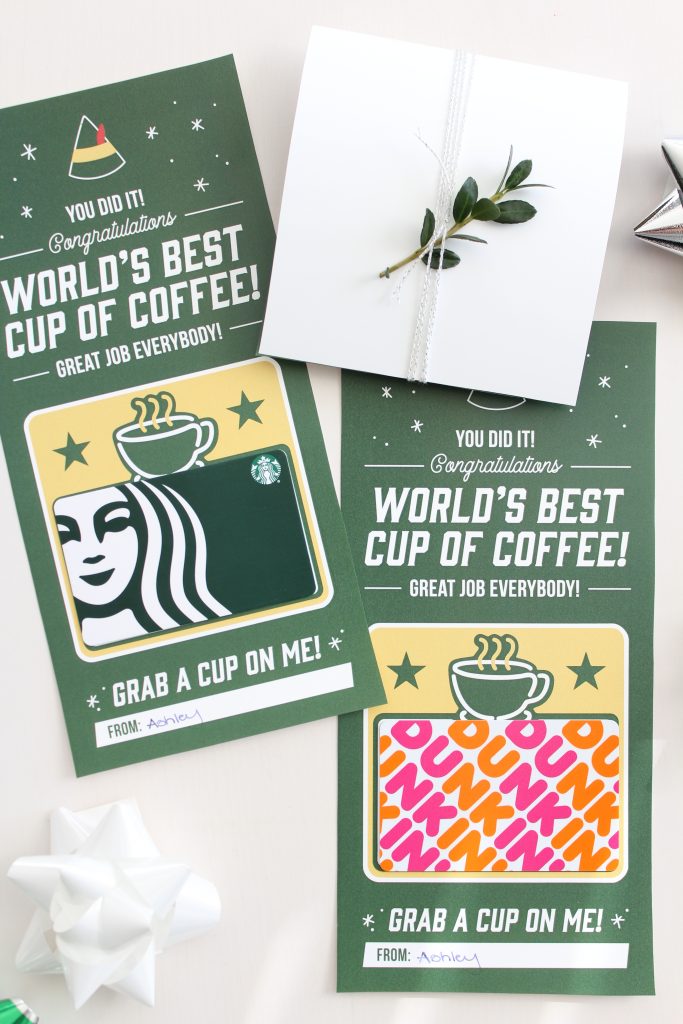 Printable Holiday 'Elf' Coffee Gift Card Holder