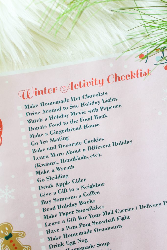 Printable Winter Activity Checklist