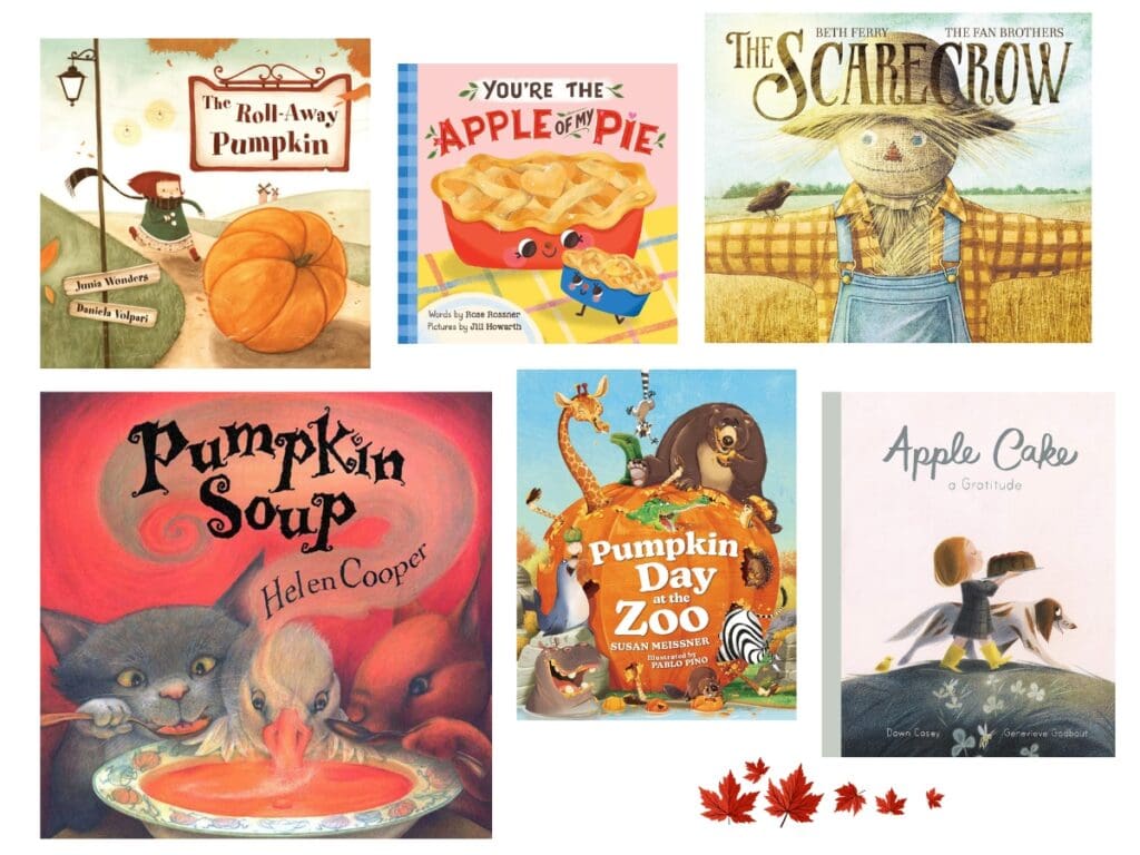 Fall books for kids about pumpkins, apples and harvest time, featuring favorite autumn pictures books for children.